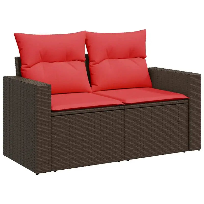 Bruine loungeset met waterdichte tas en gepoedercoat staal voor buiten - Bruin / met opbergruimte - Tuinsets