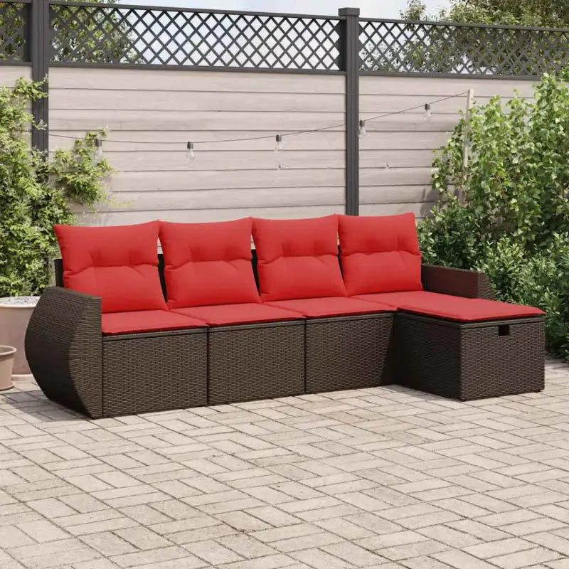 Bruine loungeset met waterdichte zak en gepoedercoat staal afmetingen - Bruin / met opbergruimte - Tuinsets