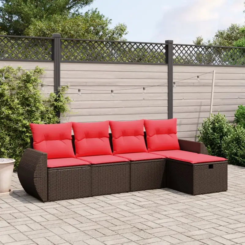 Bruine loungeset met waterdichte zak en gepoedercoat staal afmetingen - Bruin / zonder opbergruimte - Tuinsets