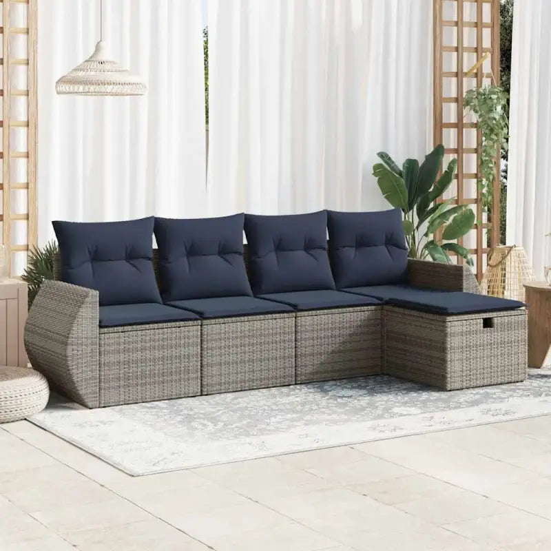 Bruine loungeset met waterdichte zak en gepoedercoat staal afmetingen - Grijs / met opbergruimte - Tuinsets