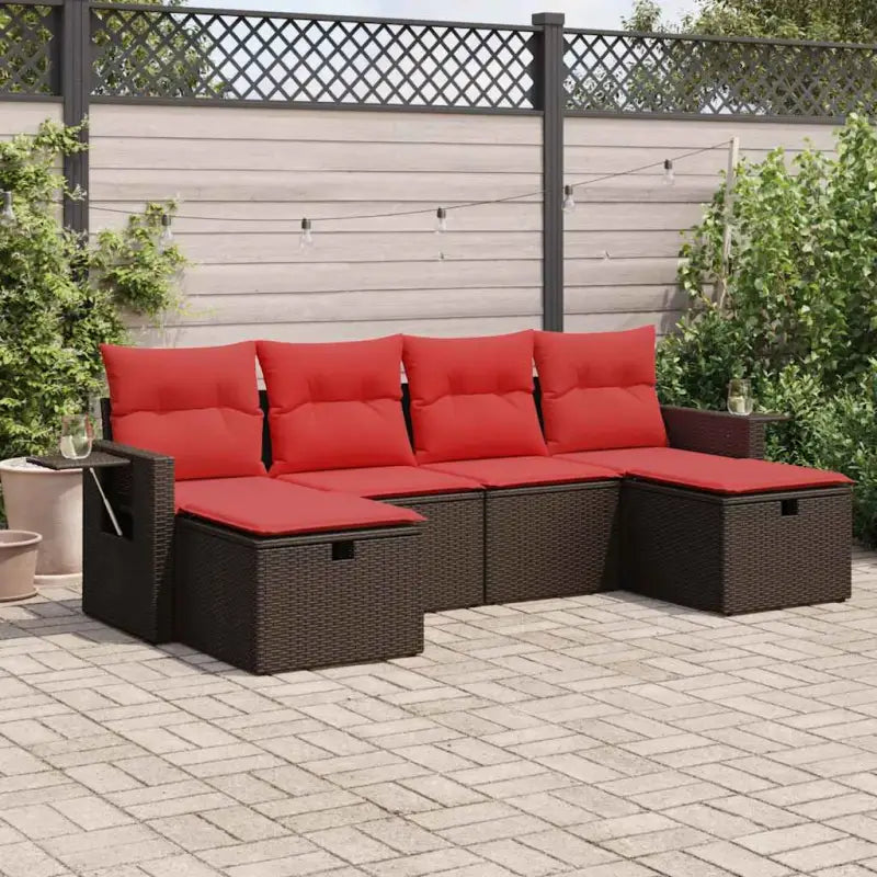 Bruine loungeset met waterdichte zak en gepoedercoat staal afmetingen - Bruin / met opbergruimte - Tuinsets