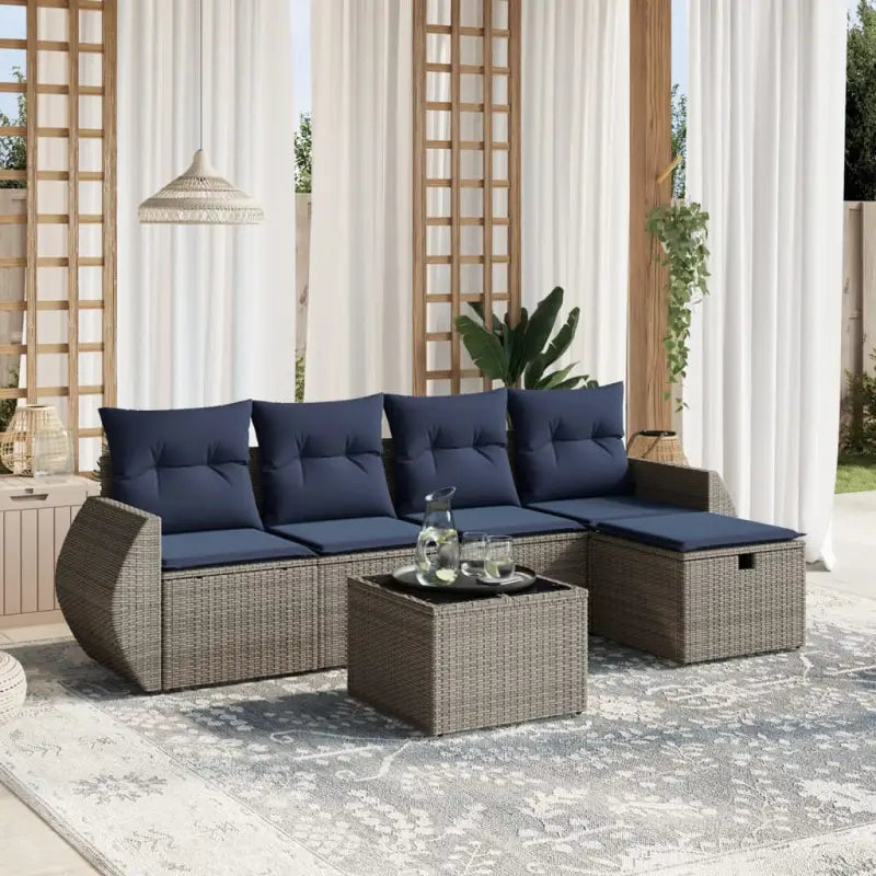 Bruine loungeset met waterdichte zak en gepoedercoat staal afmetingen - Grijs / zonder opbergruimte - Tuinsets