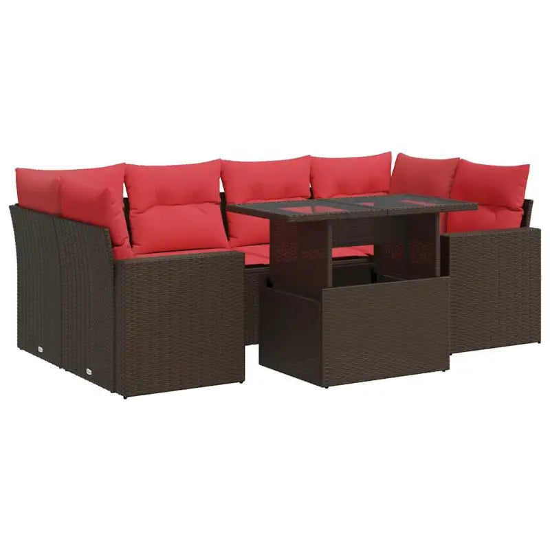 Bruine tuin loungeset met gepoedercoat staal en waterdichte tas - Bruin / met opbergruimte - Tuinsets