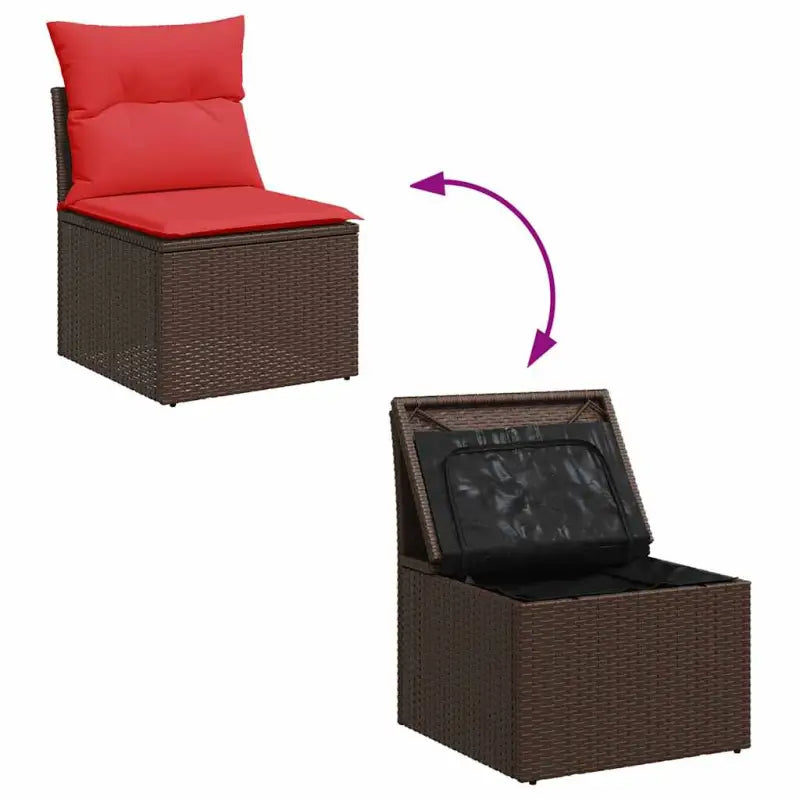 Bruine tuinset met gepoedercoat staal en waterdichte tas voor buiten genieten - Bruin / met opbergruimte - Tuinsets