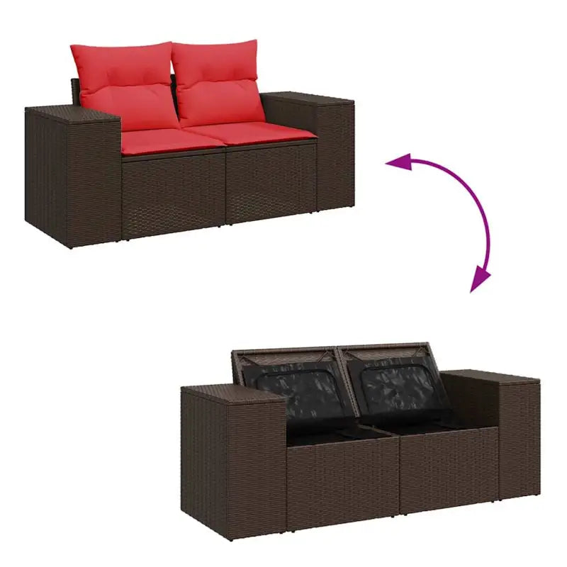 Bruine tuinset met waterdichte tas en gepoedercoat staal voor buitenplezier - Bruin / met opbergruimte - Tuinsets