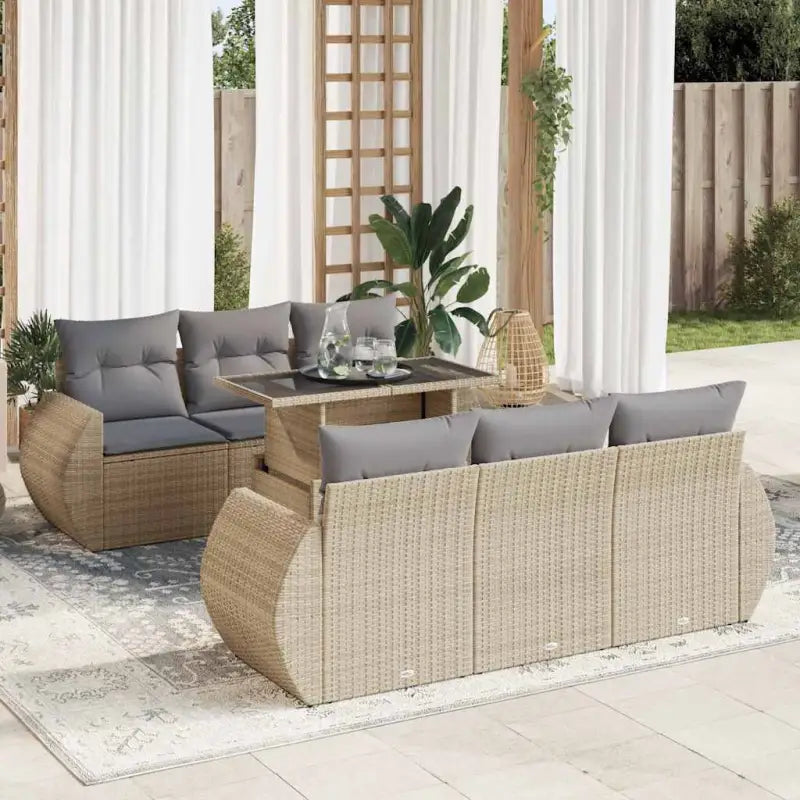 Bruine tuinset met waterdichte zak en gepoedercoat staal voor buiten pracht - Beige en grijs / met opbergruimte
