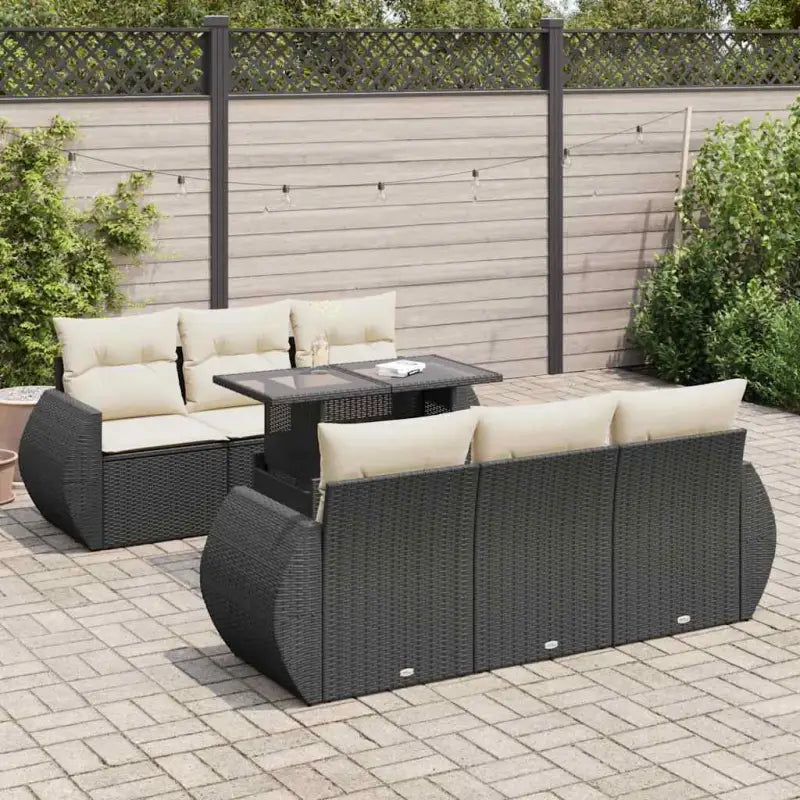 Bruine tuinset met waterdichte zak en gepoedercoat staal voor buiten pracht - Zwart en crème / met opbergruimte