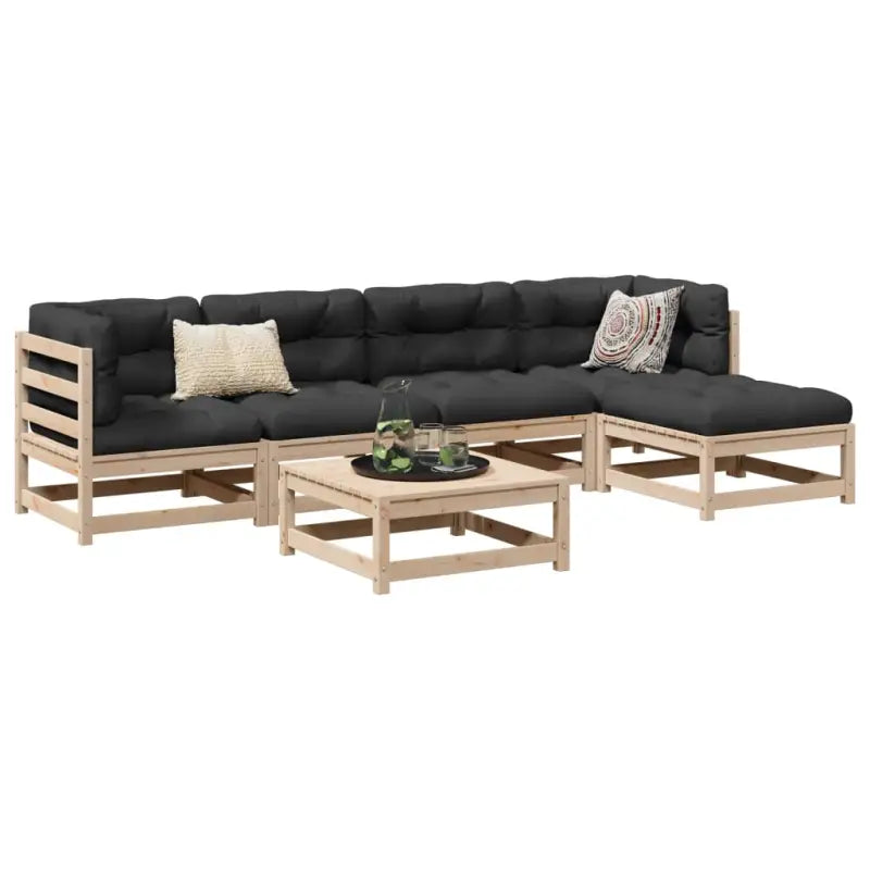 Buiten loungeset van massief Douglas vurenhout voor tuin en terras - Natuurlijk grenenhout / Nee - Tuinsets