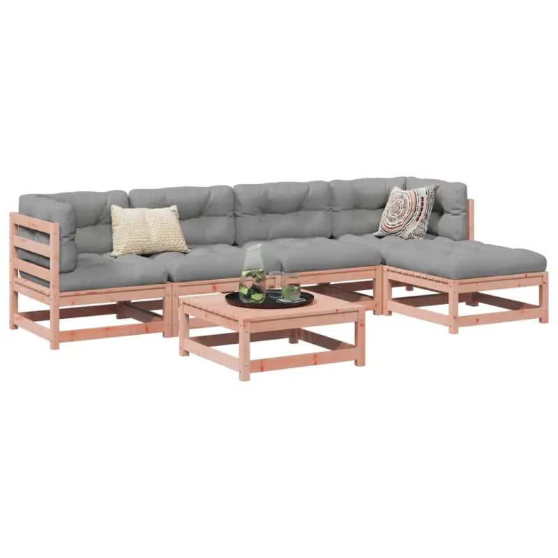 Buiten loungeset van massief Douglas vurenhout voor tuin en terras - Natuurlijk douglashout / Nee - Tuinsets