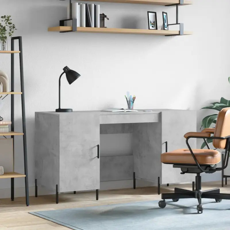 Bureau in Grijs Sonoma met bewerkt hout voor een elegante werkruimte - Betongrijs - Bureaus