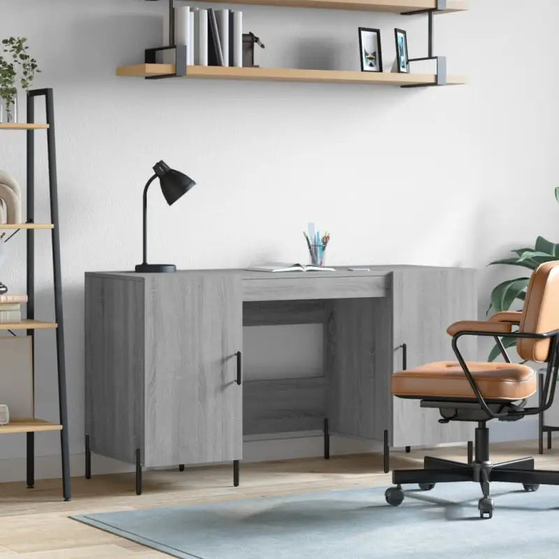 Bureau in Grijs Sonoma met bewerkt hout voor een elegante werkruimte - Bureaus