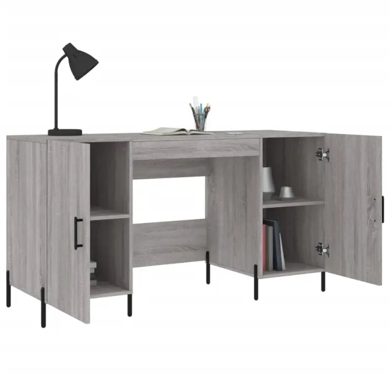 Bureau in Grijs Sonoma met bewerkt hout voor een elegante werkruimte - Bureaus