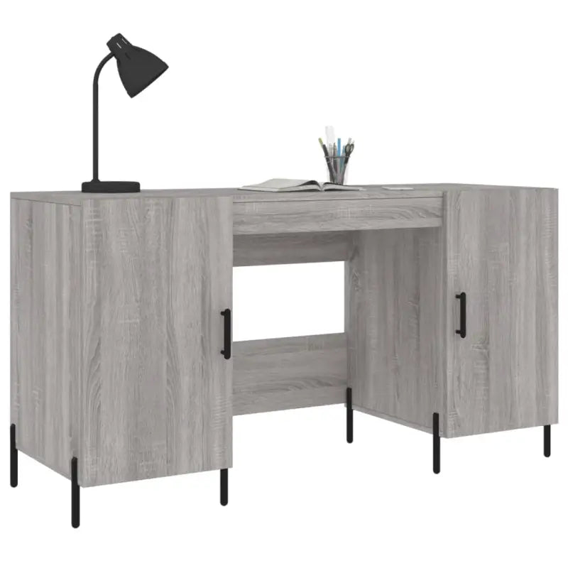 Bureau in Grijs Sonoma met bewerkt hout voor een elegante werkruimte - Bureaus