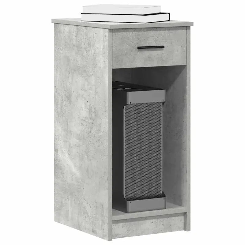 Bureau voor computertoren van bewerkt hout met opbergruimte - Betongrijs - Bureaus