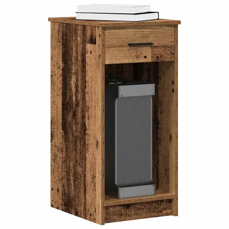 Bureau voor computertoren van bewerkt hout met opbergruimte - Oud hout - Bureaus