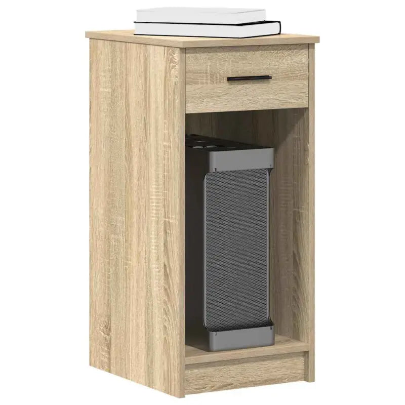 Bureau voor computertoren van bewerkt hout met opbergruimte - Sonoma eiken - Bureaus