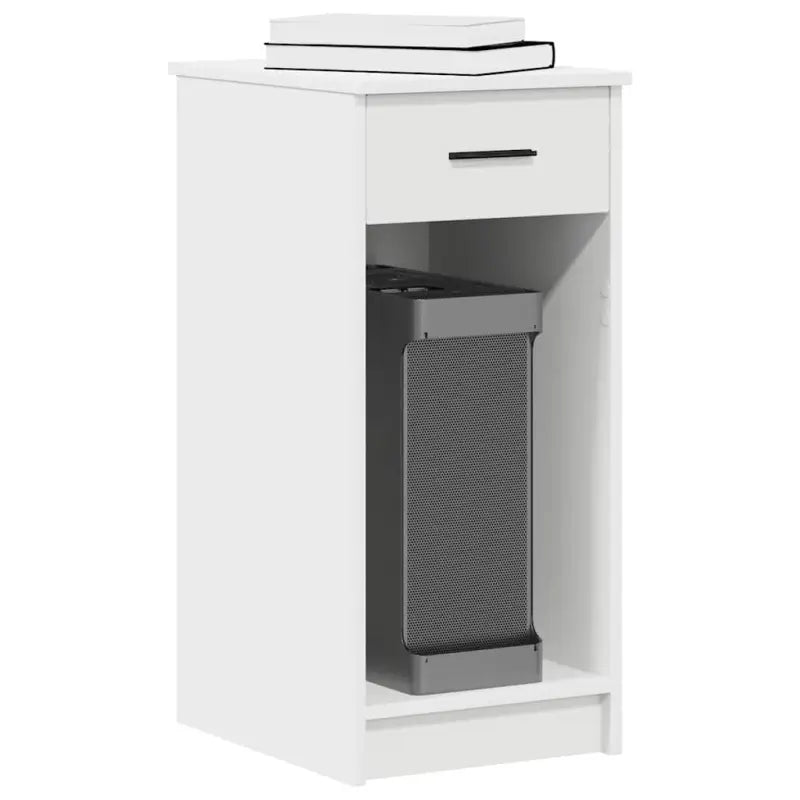Bureau voor computertoren van bewerkt hout met opbergruimte - Wit - Bureaus