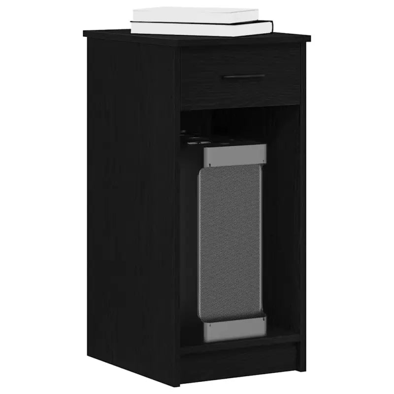 Bureau voor computertoren van bewerkt hout met opbergruimte - Zwart - Bureaus