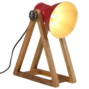 Bureaulamp met massief mangohout en e27 fitting in verweerd rood - Lampen