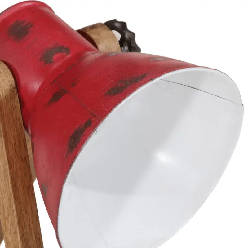 Bureaulamp met massief mangohout en e27 fitting in verweerd rood - Lampen