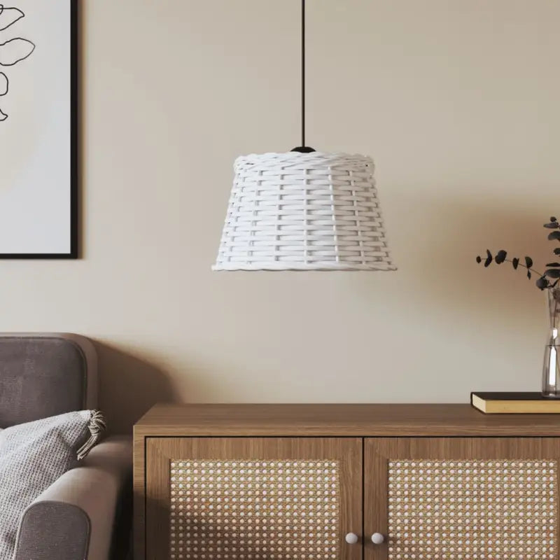 Charmante plafondlampenkap met houder gat voor stijlvolle verlichting - Wit / Ø 38 x 23 cm - Lampenkappen