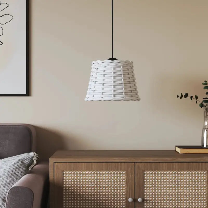 Charmante plafondlampenkap met houder gat voor stijlvolle verlichting - Wit / Ø 20 x 15 cm - Lampenkappen
