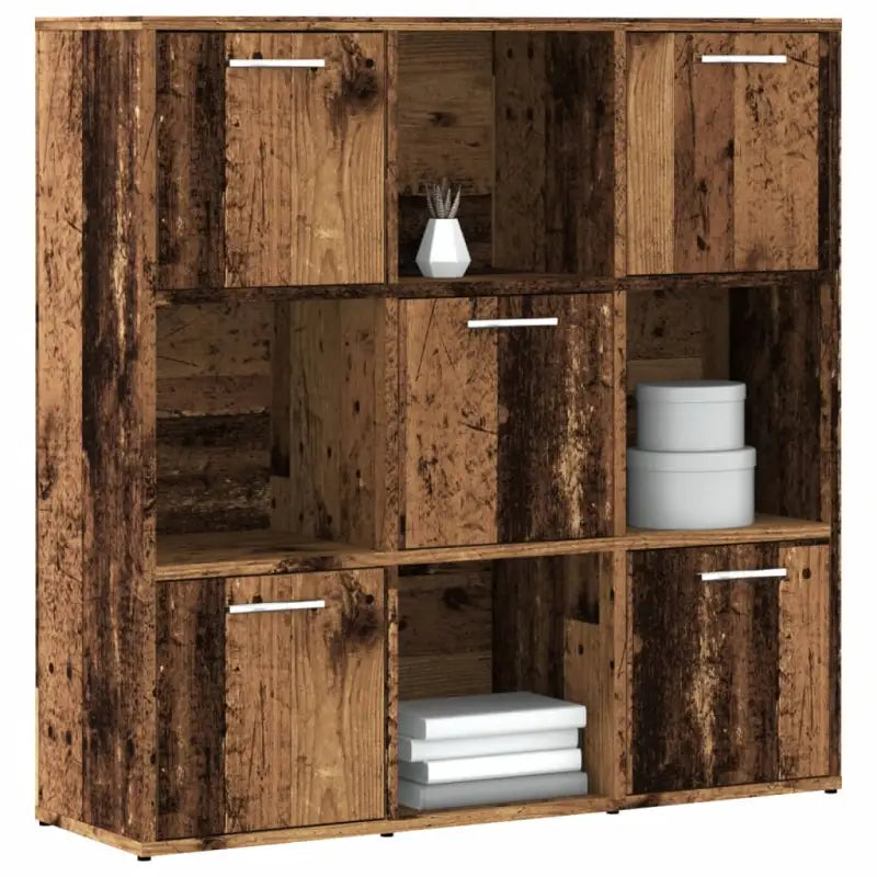 Chique boekenkast van bewerkt hout met ruime opbergruimte - Oud hout / 1 - Boekenkasten