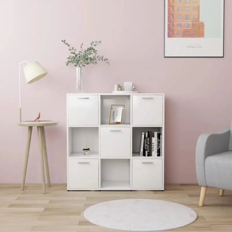 Chique boekenkast van bewerkt hout met ruime opbergruimte - Wit / 1 - Boekenkasten