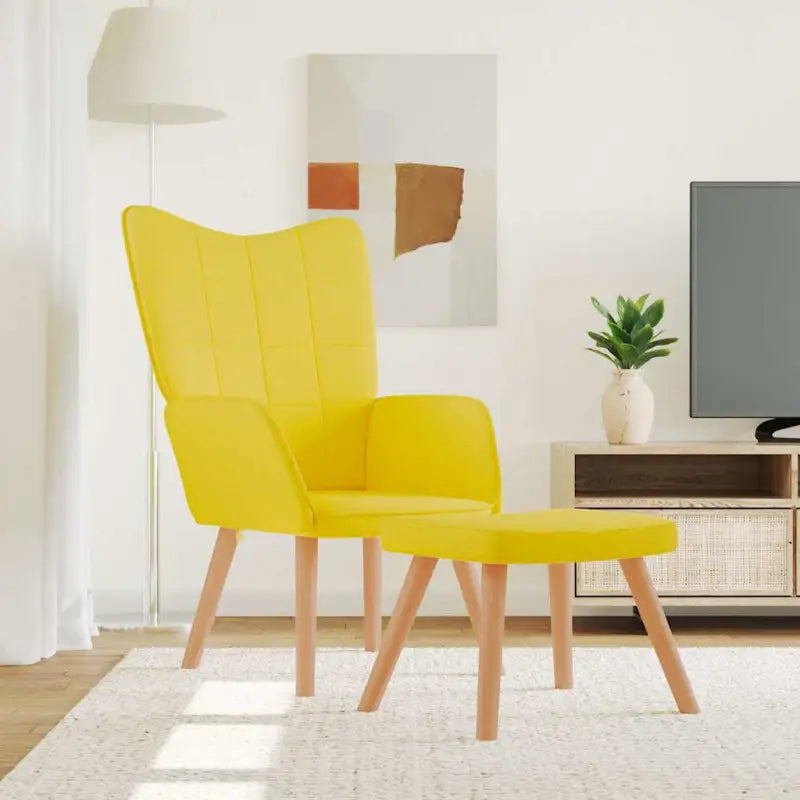 Chique en elegante relaxfauteuil met modern ontwerp - Mosterdgeel / 1 / Met voetensteun - Fauteuils & Relaxfauteuils