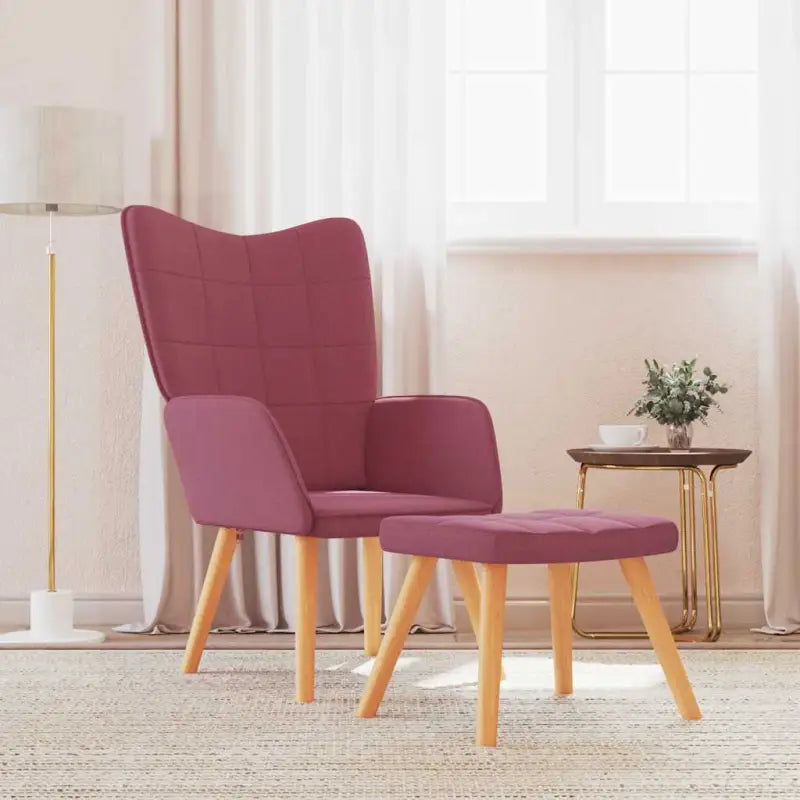 Chique en elegante relaxfauteuil met modern ontwerp - Wijnrood / 1 / Met voetensteun - Fauteuils & Relaxfauteuils