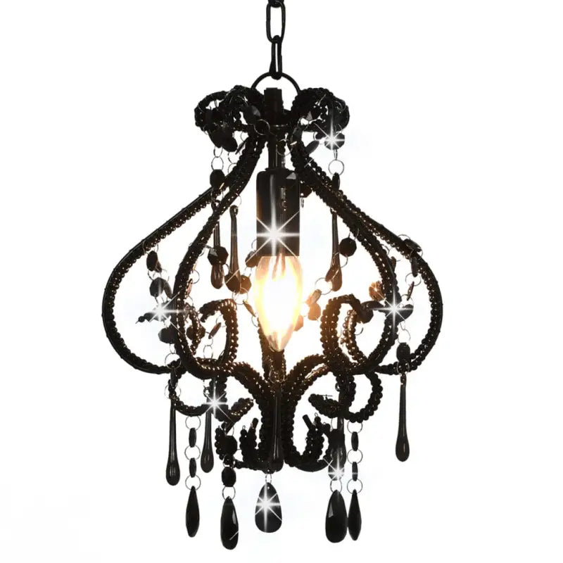 Chique plafondlamp met glinsterende kralen voor een opvallend interieur - Zwart / 1 - Lampen