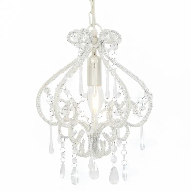 Chique plafondlamp met glinsterende kralen voor een opvallend interieur - Wit / 1 - Lampen