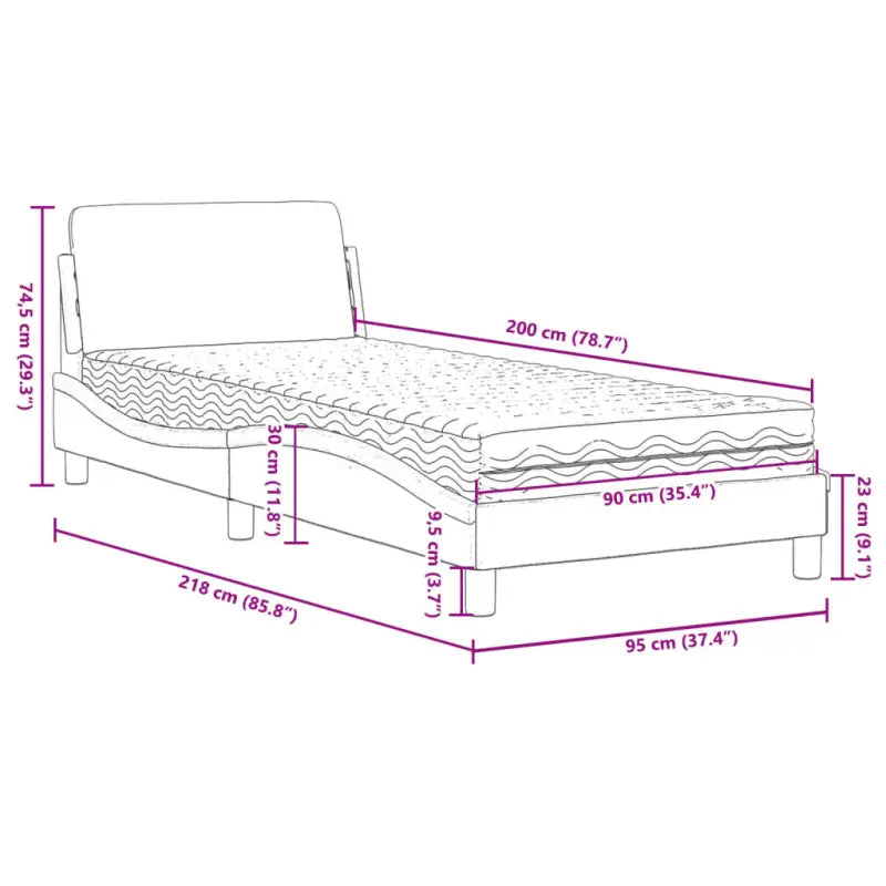 Comfortabel bed met multiplex lattenbodem en 22d PU-schuim voor optimale nachtrust - Bedden & bedframes
