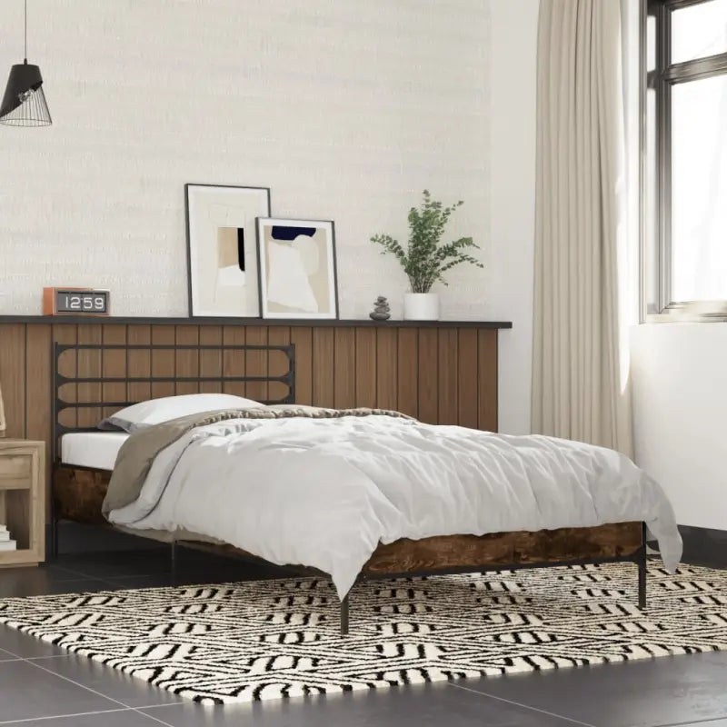 Comfortabel bedframe van bewerkt hout voor elke slaapkamer - Gerookt eiken / 75 x 190 cm - Bedden & bedframes