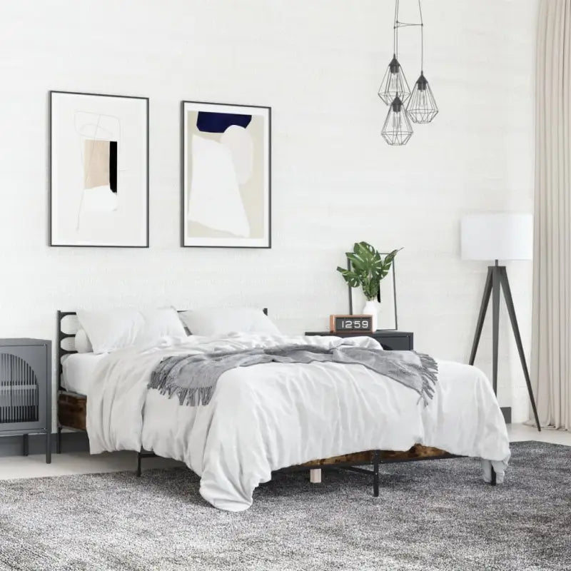 Comfortabel bedframe van bewerkt hout voor elke slaapkamer - Gerookt eiken / 140 x 190 cm - Bedden & bedframes