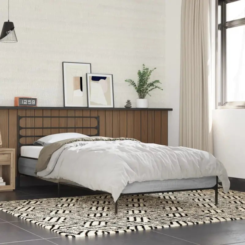 Comfortabel bedframe van bewerkt hout voor elke slaapkamer - Grijs sonoma / 90 x 190 cm - Bedden & bedframes