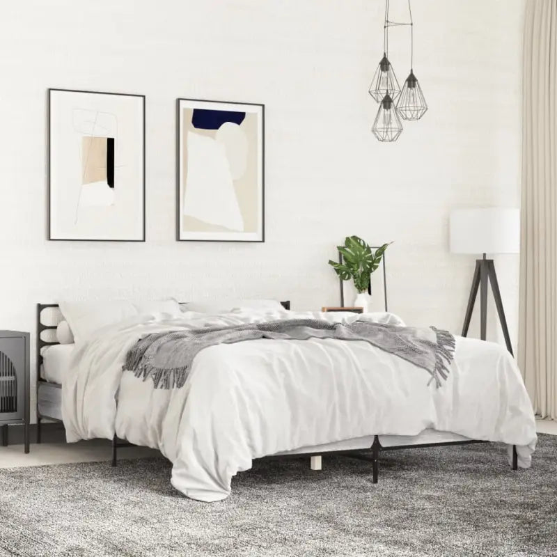 Comfortabel bedframe van bewerkt hout voor elke slaapkamer - Grijs sonoma / 120 x 190 cm - Bedden & bedframes