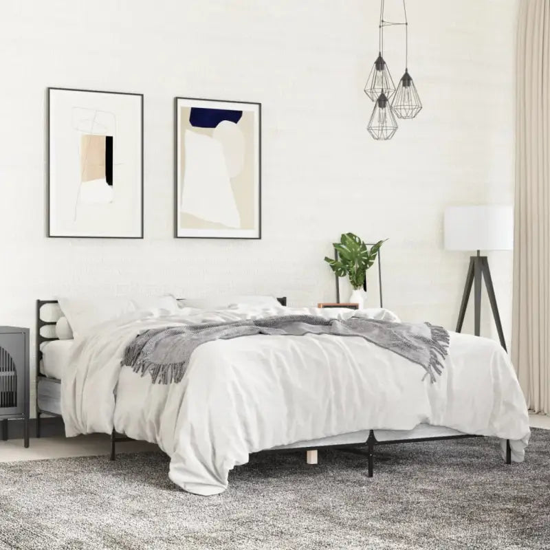 Comfortabel bedframe van bewerkt hout voor elke slaapkamer - Grijs sonoma / 135 x 190 cm - Bedden & bedframes