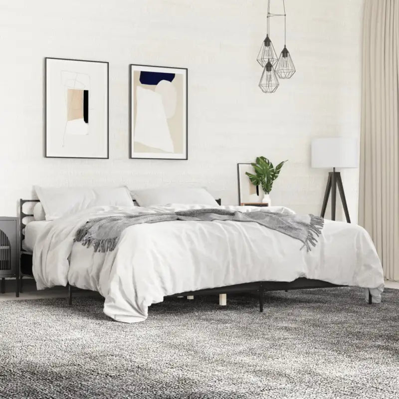 Comfortabel bedframe van bewerkt hout voor elke slaapkamer - Zwart / 180 x 200 cm - Bedden & bedframes