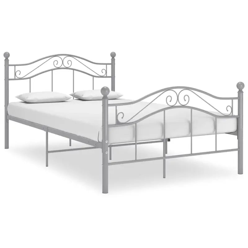 Comfortabel bedframe van gepoedercoat metaal voor een heerlijke nachtrust - Grijs / 120 x 200 cm - Bedden & bedframes