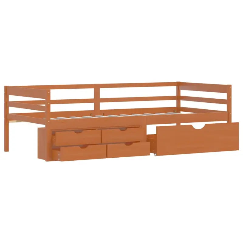 Comfortabel bedframe van massief grenenhout voor heerlijke nachtrust - Honingbruin - Bedden & bedframes