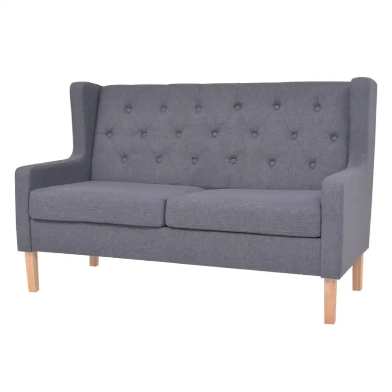Comfortabele bankenset met houten frame en brede zitting voor ontspanning - Grijs / Tweezitsbank - Banken