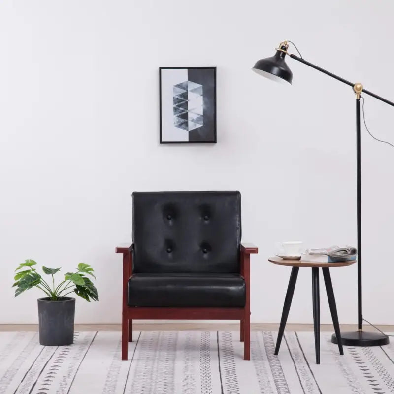 Comfortabele fauteuil met houten frame voor ontspanning en lezen - Zwart / 1 - Fauteuils & Relaxfauteuils