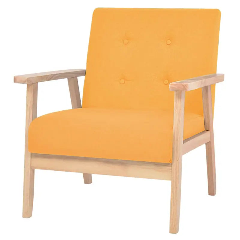 Comfortabele fauteuil met houten frame voor ontspanning en lezen - Geel / 1 - Fauteuils & Relaxfauteuils