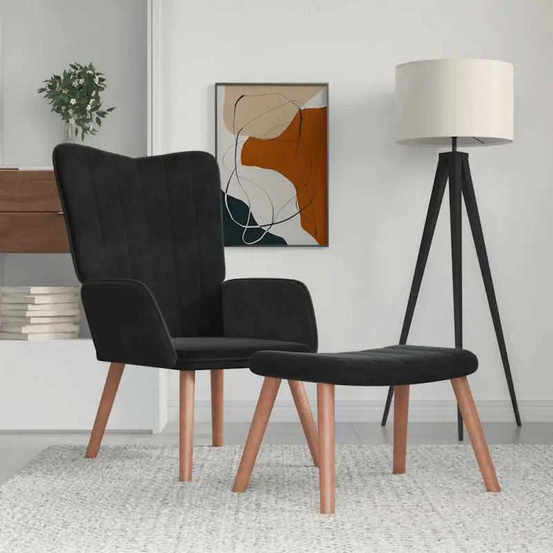 Comfortabele relaxstoel met voetenbank voor een stijlvol interieur - Zwart / 1 / Met voetensteun - Fauteuils &