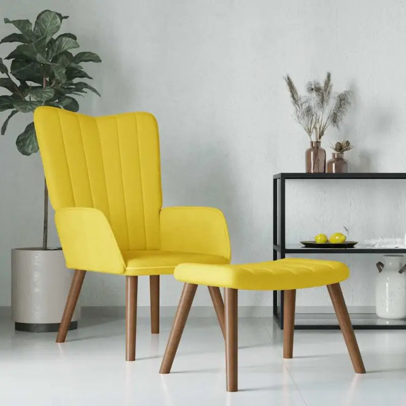 Comfortabele relaxstoel met voetenbank voor een stijlvol interieur - Mosterdgeel / 1 / Met voetensteun - Fauteuils &