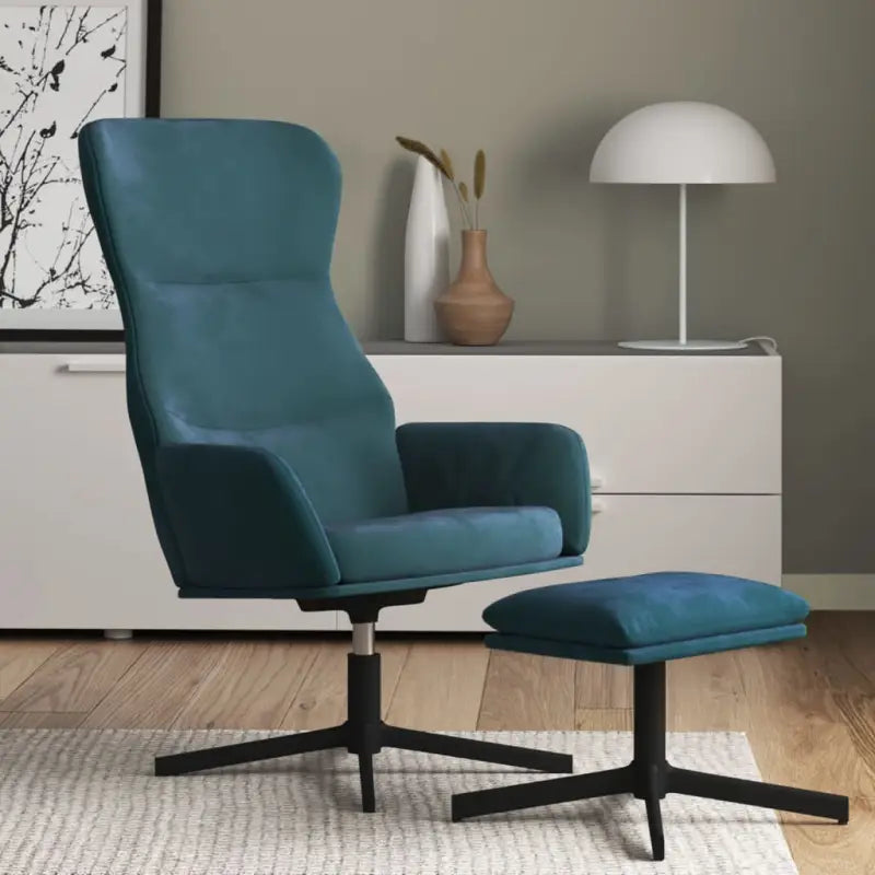 Comfortabele relaxstoel met voetensteun voor ontspanning - Blauw / 1 / Met voetenbank - Fauteuils & Relaxfauteuils