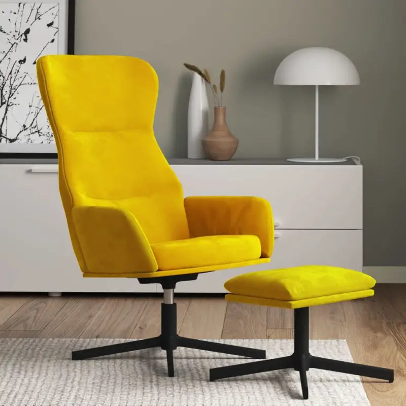 Comfortabele relaxstoel met voetensteun voor ontspanning - Mosterdgeel / 1 / Met voetenbank - Fauteuils & Relaxfauteuils