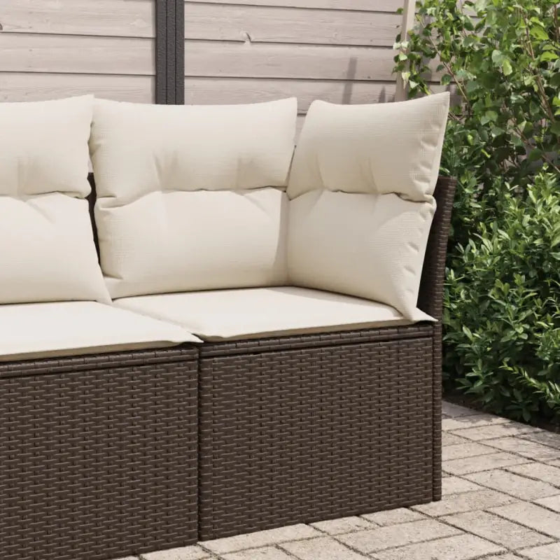 Comfortabele tuinbank van poly rattan met waterdichte zak voor buitengebruik - Bruin / 1 / Hoekbank - Loungebanken