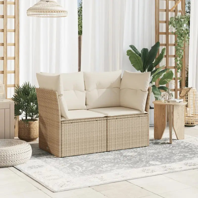 Comfortabele tuinbank van poly rattan met waterdichte zak voor buitengebruik - Loungebanken